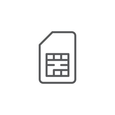 Sim kart vektör konsepti, beyaz arkaplanda izole edilmiş