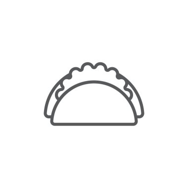 Taco Meksika yemek vektör simgesi beyaz arkaplanda izole