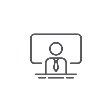 Öğretmen, eğitmen vektör simgesi beyaz arkaplanda izole edildi