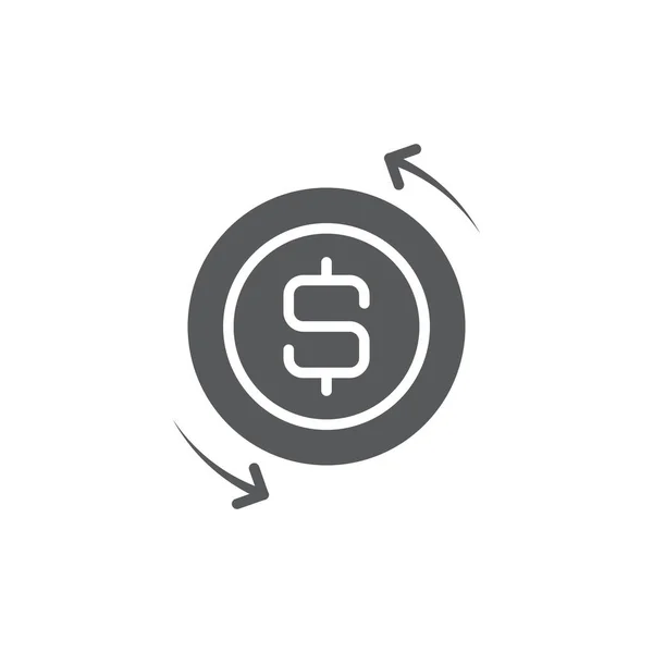 Actualizar Cambiar Símbolo Del Icono Del Vector Dólar Aislado Fondo — Archivo Imágenes Vectoriales