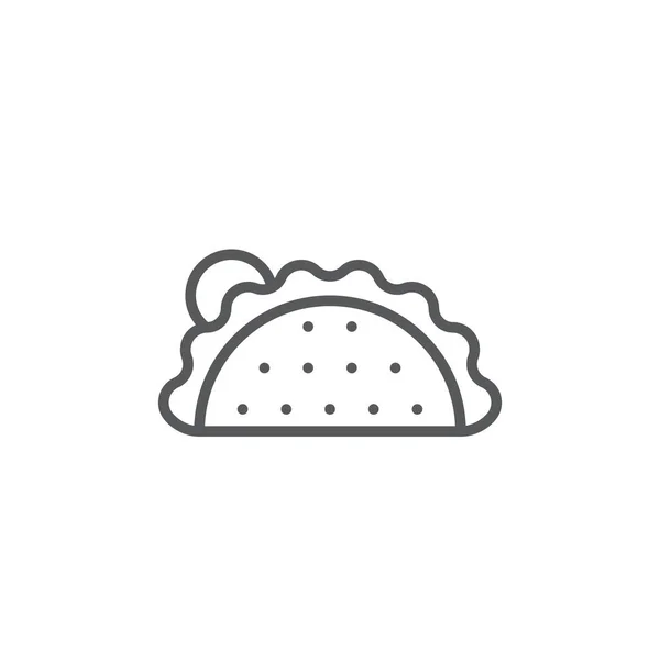 Taco Icono Vector Alimenticio Mexicano Aislado Sobre Fondo Blanco — Vector de stock