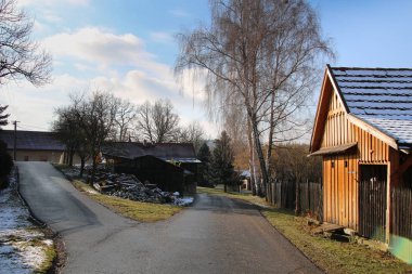 ahşap kabin yolu Köyü