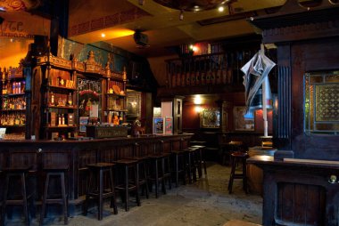 Antwerp - August 2010: Inside an Irish Pub on Groenplaats clipart