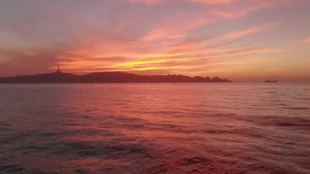 Agua Tranquila Atardecer Golden Hour Chile — Vídeo de stock