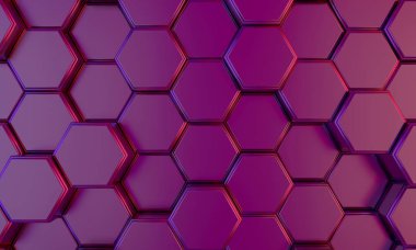 Modern mor altıgen arka plan doku deseni. Farklı seviyelerde petek ile arka plan.