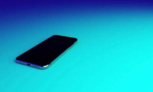 Mavi Arka Planda Yalıtılmış Telefon Smartphone Işleme — Stok fotoğraf