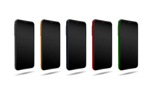 Téléphones Isolés Sur Fond Blanc Smartphones Vecteur — Image vectorielle