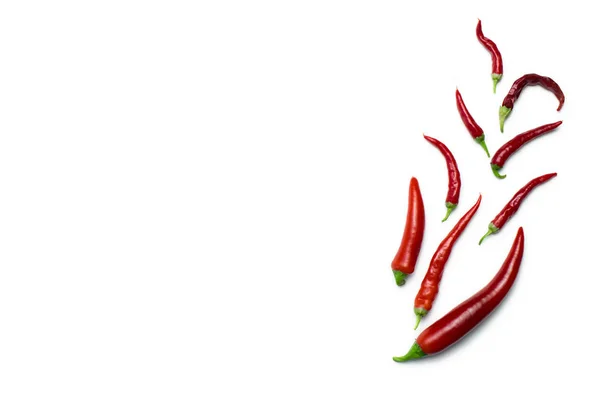 Peppers Layout White Background Place Text — Stock Photo, Image
