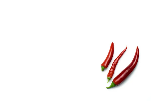 Peppers Layout White Background Place Text — Stock Photo, Image