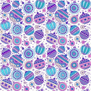 Güzel Noel Doodle deseni. Bir Noel ağacı için bir oyuncak bir desen