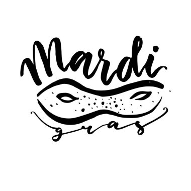 Güzel yazıt Mardi Gras. Tatil için. Girdap elemanları ile Mardi Gras yazı