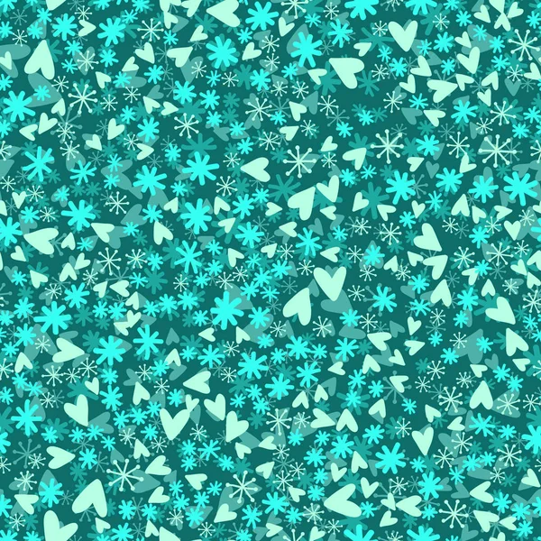 Flocons Neige Dessinés Main Bleu Blanc Modèle Flocons Neige Doodle — Image vectorielle