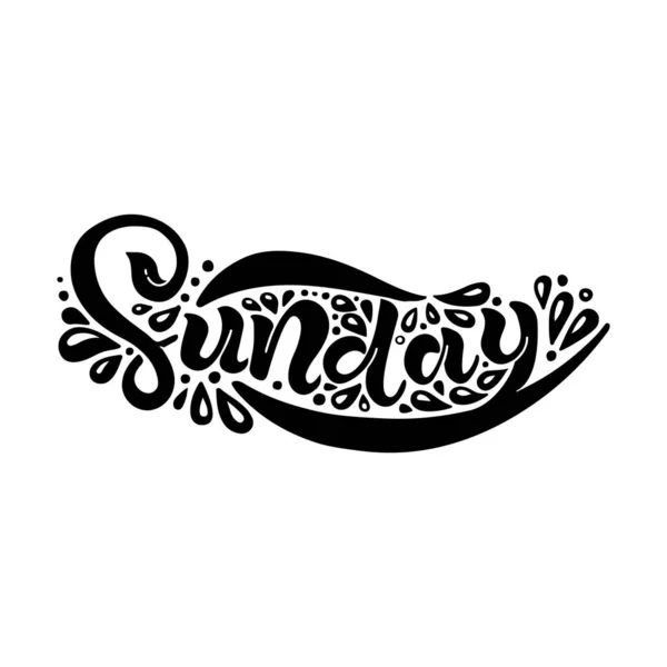 Sunday. Lettering. — Stock Vector