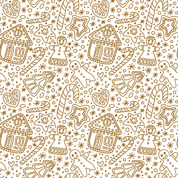 Turkuaz bir arka planda güzel el çizilmiş Noel deseni. Zencefil bisküvileri ile desen: adam, ağaç, yıldız, kalp, ve ev. Noel hediyeler ve süslemeleri için. Yılbaşı tatlıları