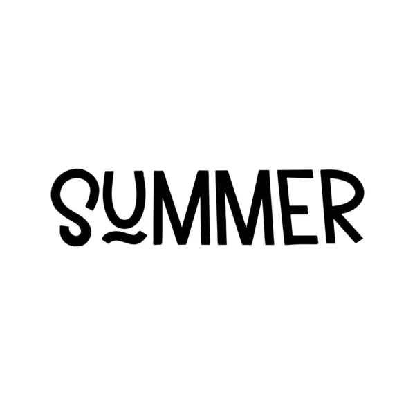 夏のレタリング 美しいレタリング 碑文は手である はがき バナー ポスター シャツのデザイン — ストックベクタ