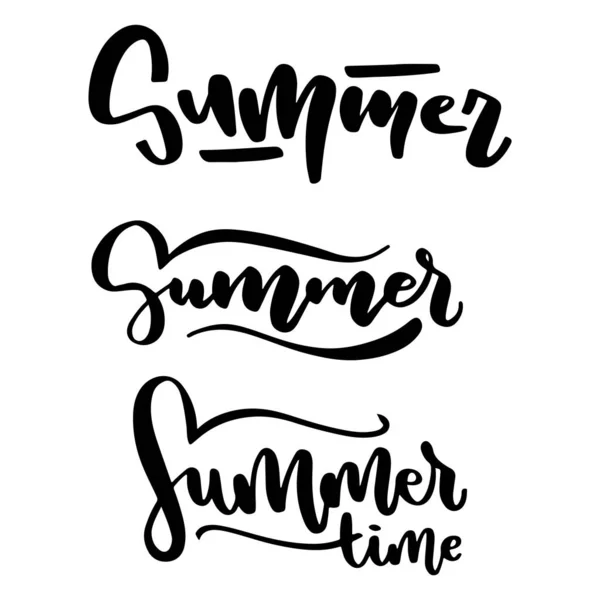 Composizione pennello lettering di estate — Vettoriale Stock