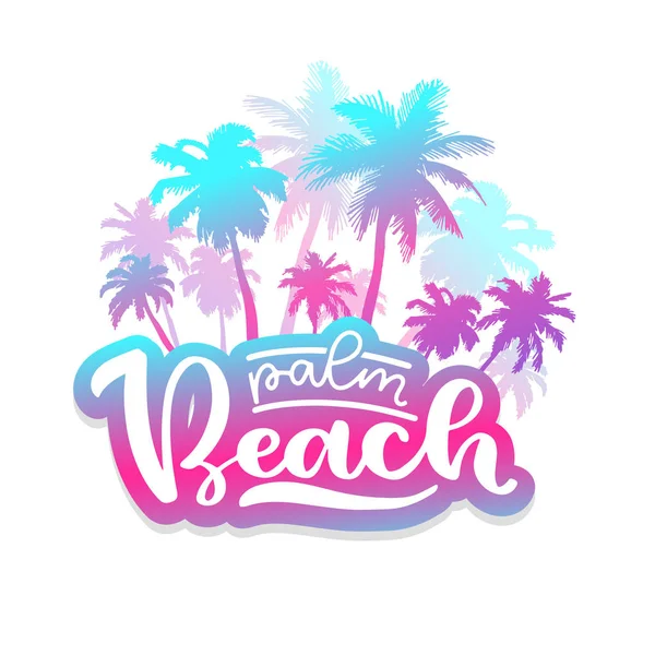 Composición de letras de pincel de Palm beach — Vector de stock