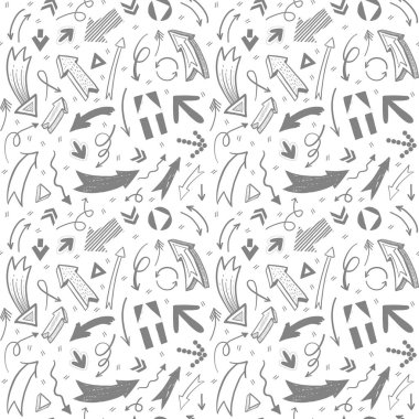 Farklı stilleri desen güzel el çizilmiş oklar. Notlar, sunular, işaretçiler, arka plan için arka plan