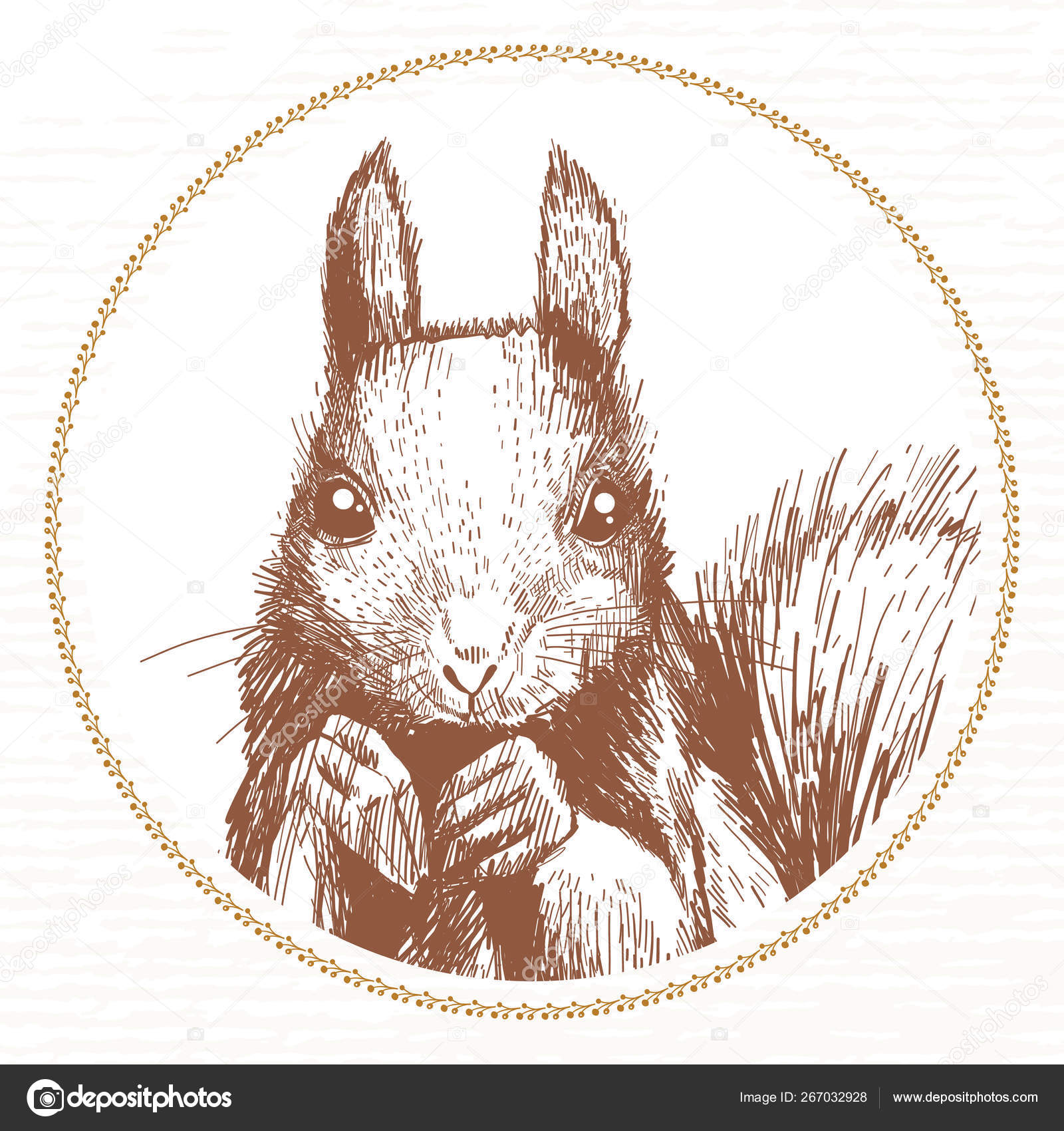 Sketch drawing of squirrel in circle Stock Vector by ©Arinashe 267032928