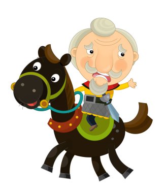 çizgi film yaşlı kral at üzerinde 