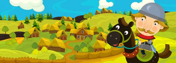 Kale ile karikatür Ortaçağ sahne