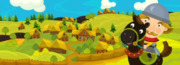 Kale ile karikatür Ortaçağ sahne