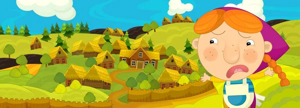 Kale ile karikatür Ortaçağ sahne