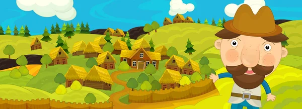 Kale ile karikatür Ortaçağ sahne