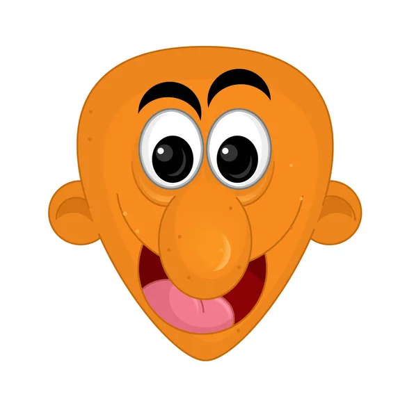 cartoon scene with face expression on white background