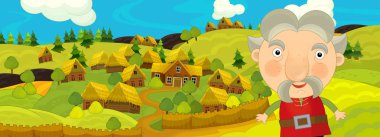 Kale ile karikatür Ortaçağ sahne