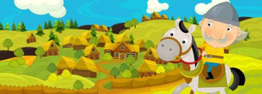 Kale ile karikatür Ortaçağ sahne