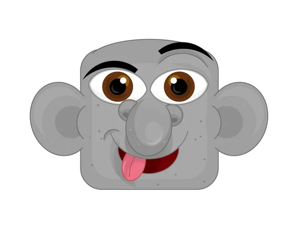 Grey Cartoon Scene Face Expression White Background — Stock Photo, Image