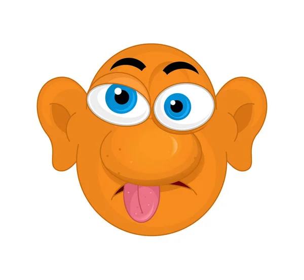 cartoon scene with face expression on white background
