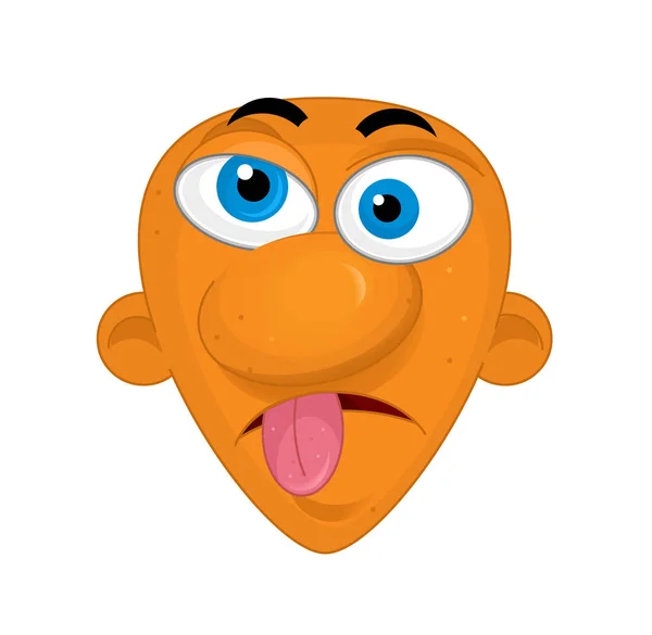 cartoon scene with face expression on white background