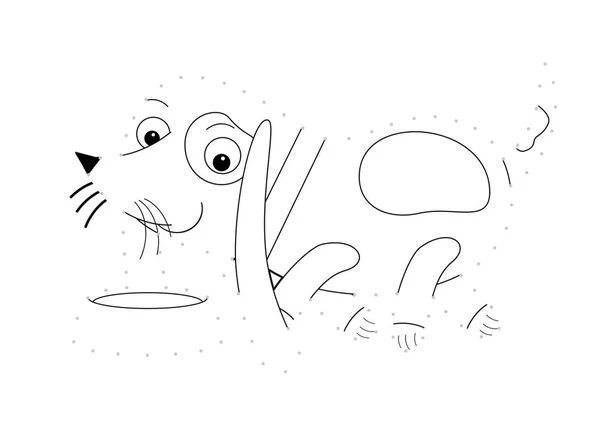 Desenho Animado Cão Feliz Tigela Para Comida Fundo Branco Pontos — Fotografia de Stock