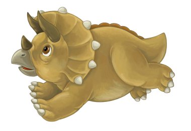 yukarıya bakıp çalıştıran - triceratops karikatür mutlu ve komik dinozor