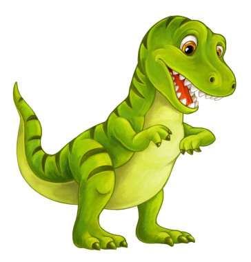 çocuklar için karikatür mutlu ve komik dinozor - tyrannosaurus - illüstrasyon