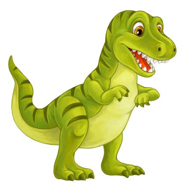 çocuklar için karikatür mutlu ve komik dinozor - tyrannosaurus - illüstrasyon