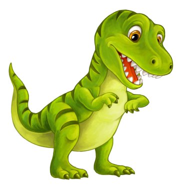 çocuklar için karikatür mutlu ve komik dinozor - tyrannosaurus - illüstrasyon
