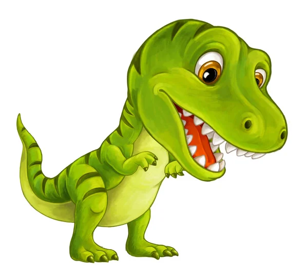 Cartoon Glücklicher Und Lustiger Dinosaurier Tyrannosaurus Illustration Für Kinder — Stockfoto