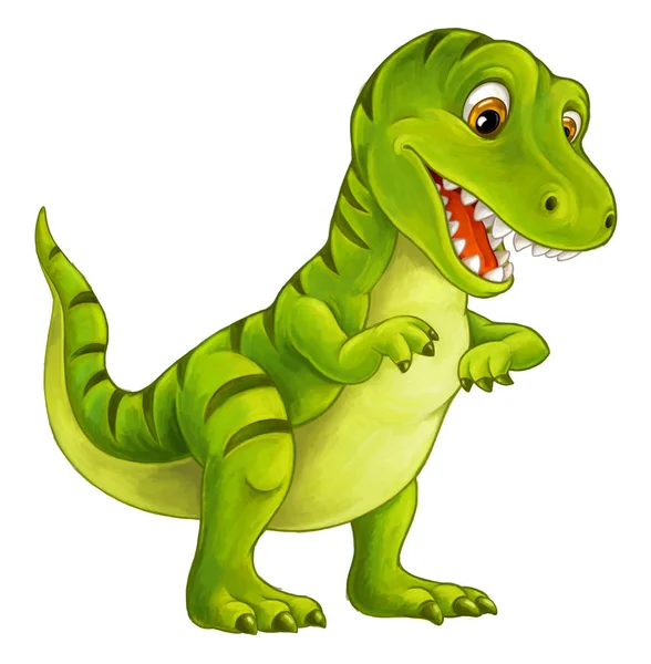 Cartoon Happy Funny Dinosaur Tyrannosaurus Illustration Children — Stock Photo, Image