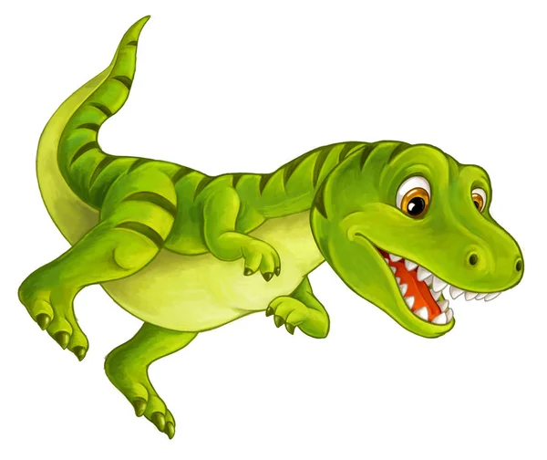 Cartoon Glücklicher Und Lustiger Dinosaurier Tyrannosaurus Illustration Für Kinder — Stockfoto