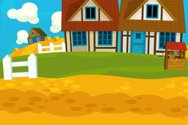 Çiftlik sahne - farklı kullanım için-çocuklar için illüstrasyon karikatür