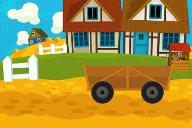 Çiftlik sahne - farklı kullanım için-çocuklar için illüstrasyon karikatür