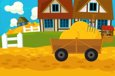 Çiftlik sahne - farklı kullanım için-çocuklar için illüstrasyon karikatür