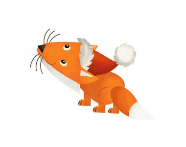 çizgi film sahne ile beyaz arka planda - illüstrasyon çocuklar için Noel Baba fox