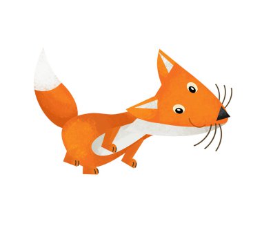 çizgi film sahne ile fox beyaz arka planda - illüstrasyon çocuklar için