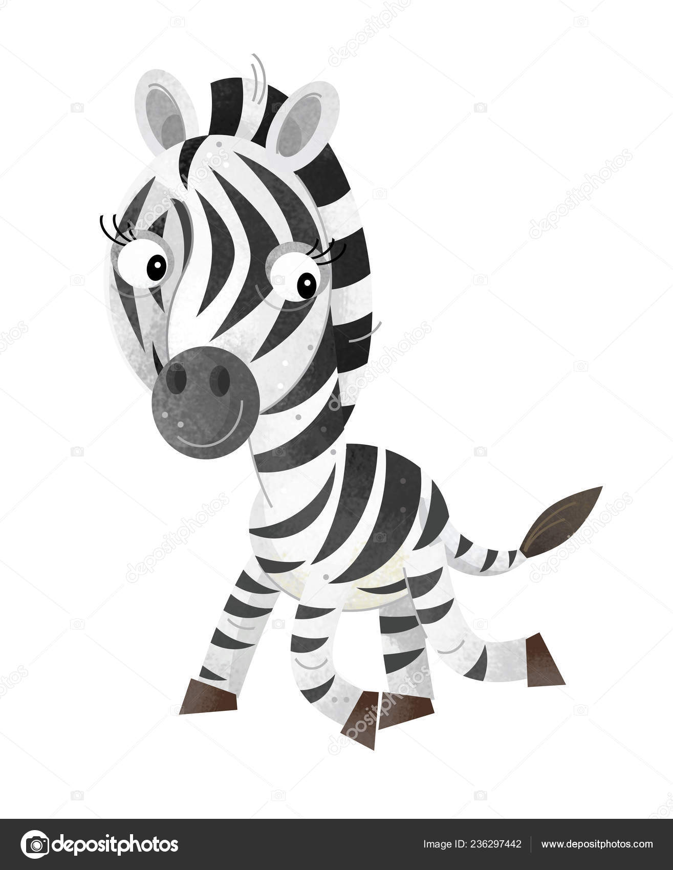 Escena Dibujos Animados Con Cebra Sobre Fondo Blanco Ilustración Para —  Foto de stock #236297442 © agaes8080, image size:1315x1700