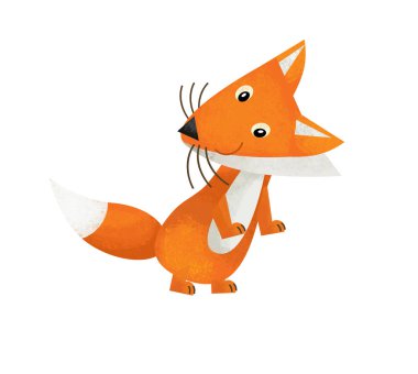 çizgi film sahne ile fox beyaz arka planda - illüstrasyon çocuklar için