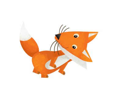 çizgi film sahne ile fox beyaz arka planda - illüstrasyon çocuklar için